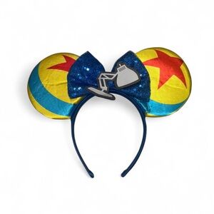 Disney Pixar Lamp Luxo Ball Minnie Mouse Ears With Blue sequin bow headband